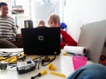 Kids programming LEGO Mindstorms